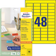 AVERY Zweckform Etiketten L6041-20 gelb 45,7 x 21,2 mm