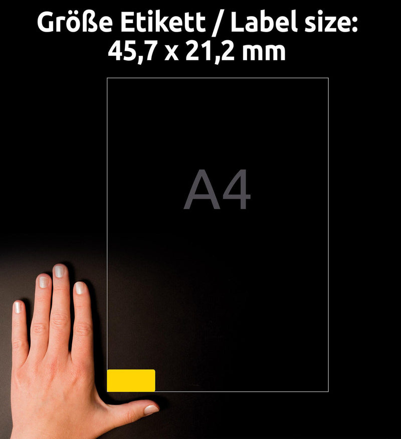 AVERY Zweckform Etiketten L6041-20 gelb 45,7 x 21,2 mm