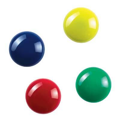 Zeller Magnete Ø 2,0 x 0,9 je 3x rot, blau, gelb, grün