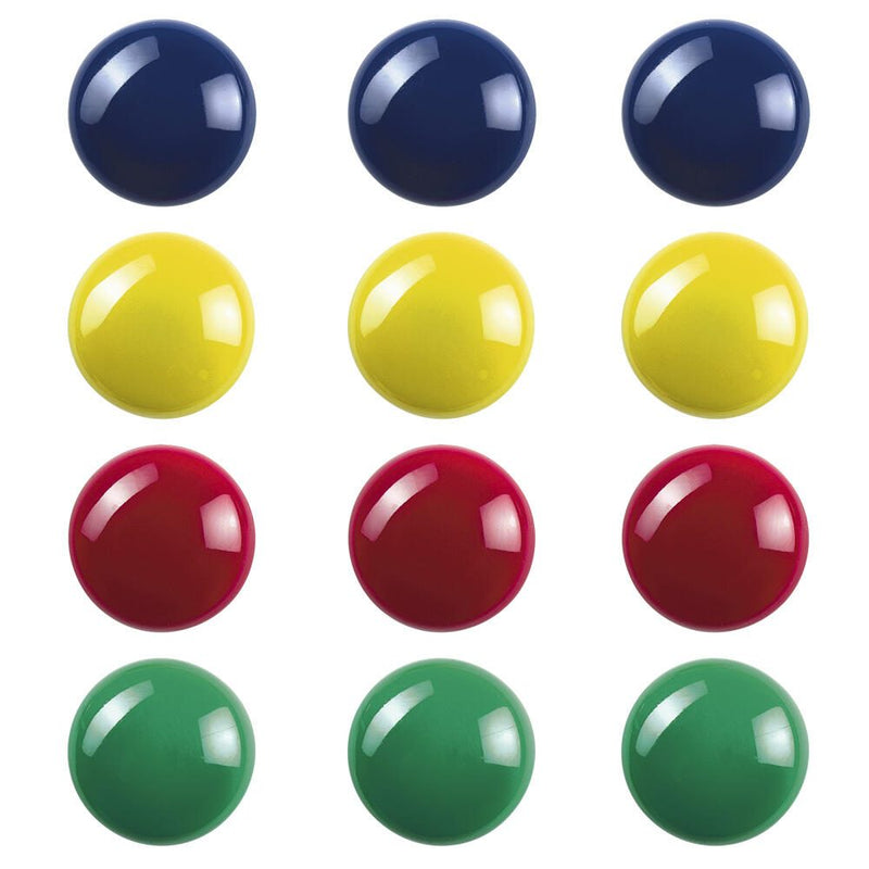 Zeller Magnete Ø 2,0 x 0,9 je 3x rot, blau, gelb, grün