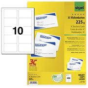 SIGEL Visitenkarten 225 g/m² satiniert hochweiß