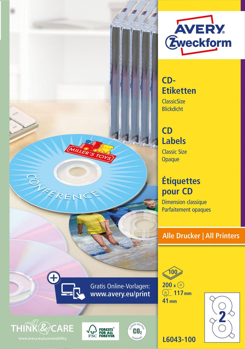AVERY Zweckform CD-Etiketten ClassicSize