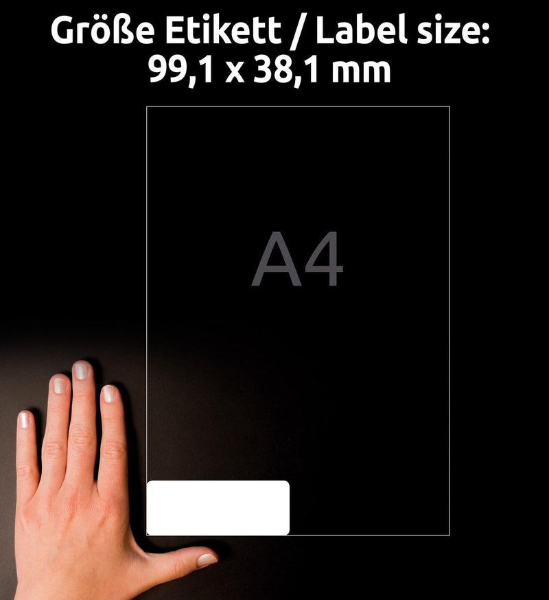 AVERY Zweckform Adressetiketten J8163-25 weiß 99,1 x 38,1 mm