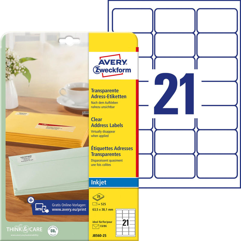 AVERY Zweckform Folien-Adressetiketten 63,5 x 38,1 mm