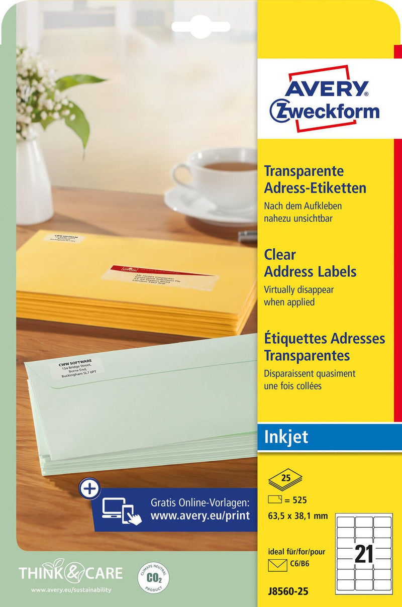 AVERY Zweckform Folien-Adressetiketten 63,5 x 38,1 mm
