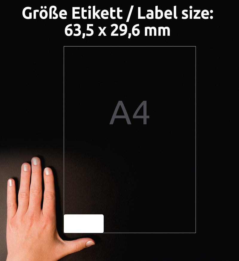 AVERY Zweckform Folien-Adressetiketten 63,5 x 29,6 mm