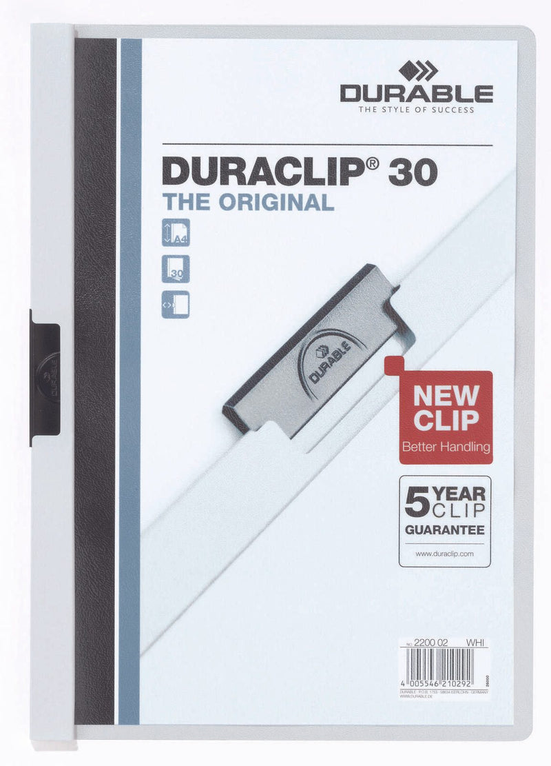 DURABLE Klemmhefter Duraclip DIN A4 weiß
