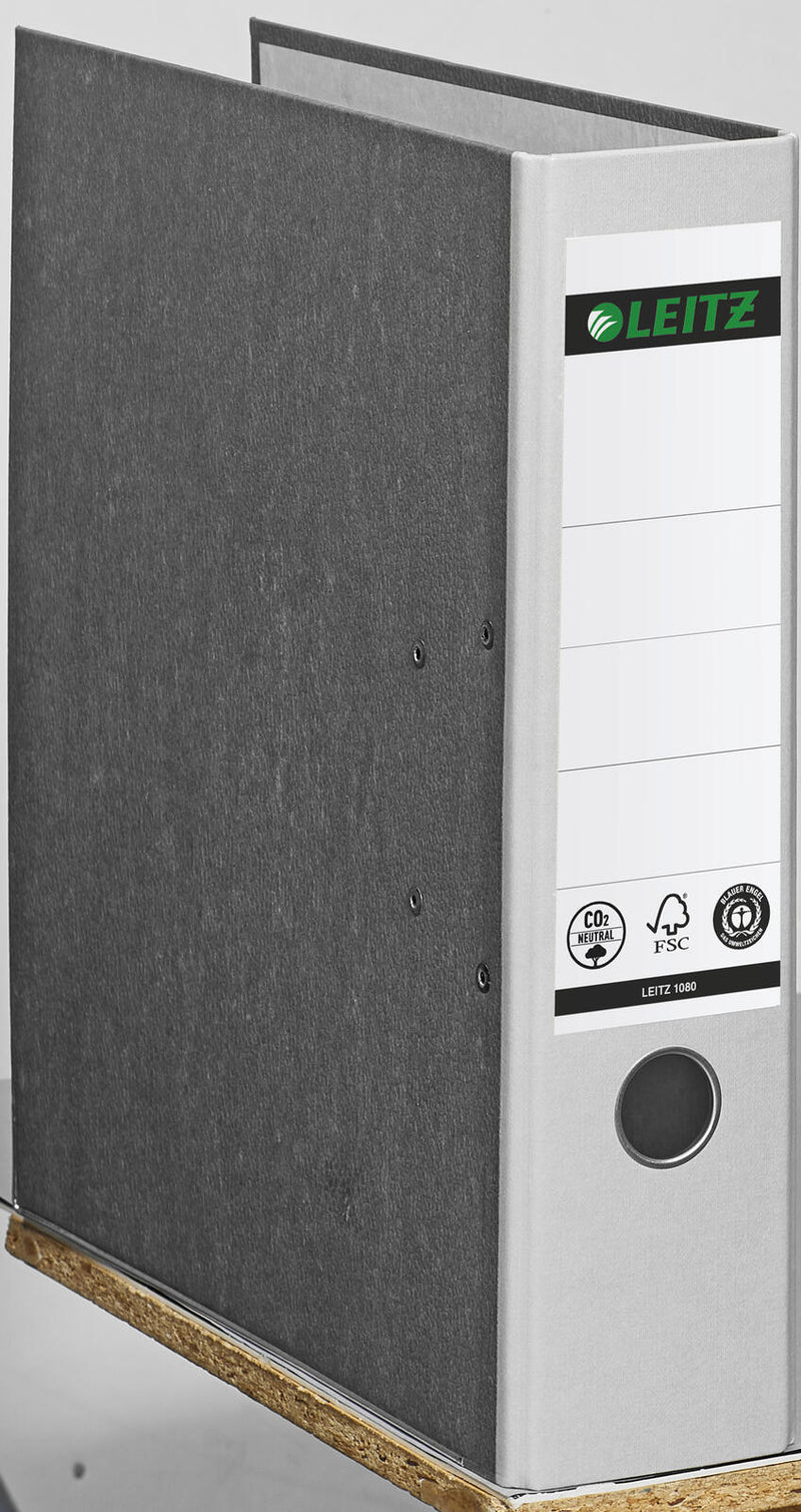 LEITZ Ordner Rückenbreite 8 cm DIN A4 Karton lichtgrau marmoriert