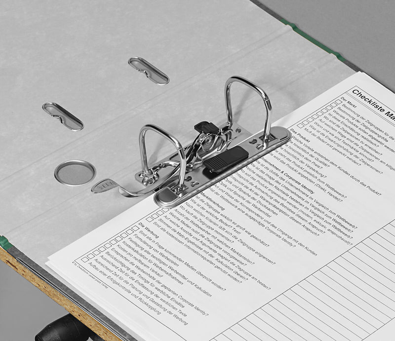 LEITZ Ordner Rückenbreite 5.2 cm DIN A4 Karton grün marmoriert
