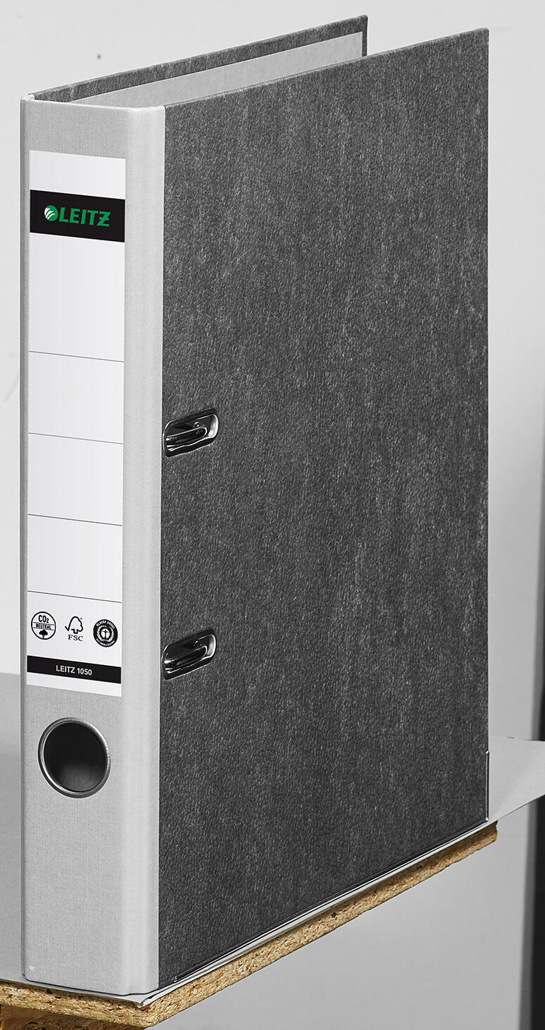 LEITZ Ordner Rückenbreite 5.2 cm DIN A4 Karton lichtgrau marmoriert