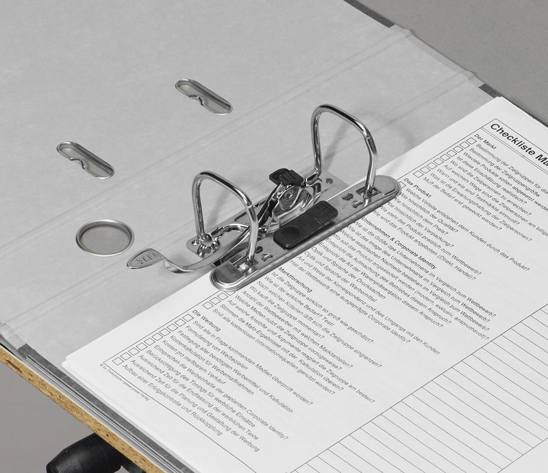 LEITZ Ordner Rückenbreite 5.2 cm DIN A4 Karton lichtgrau marmoriert