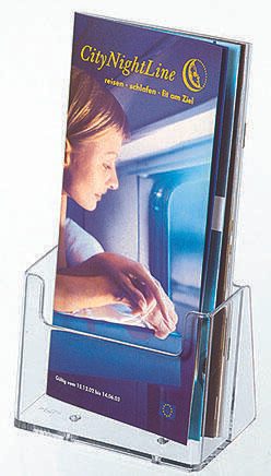 helit Tischprospekthalter 1/3 DIN A4 1-Fach transparent