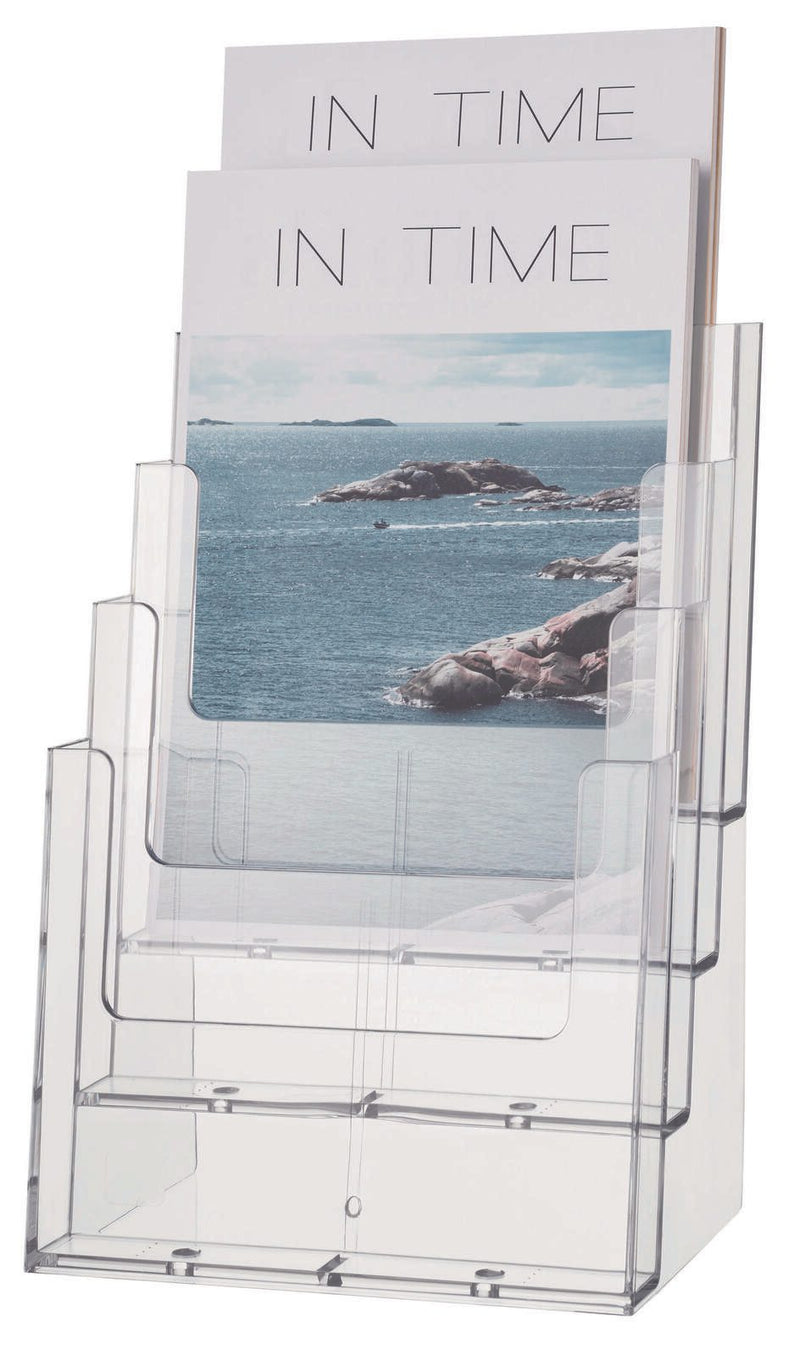 helit Tischprospekthalter A5 4-Fach transparent