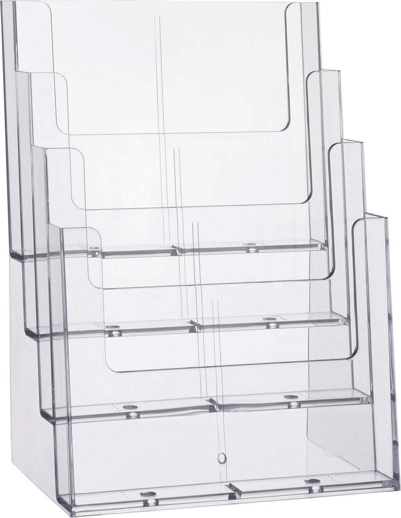 helit Tischprospekthalter DIN A4 4-Fach transparent