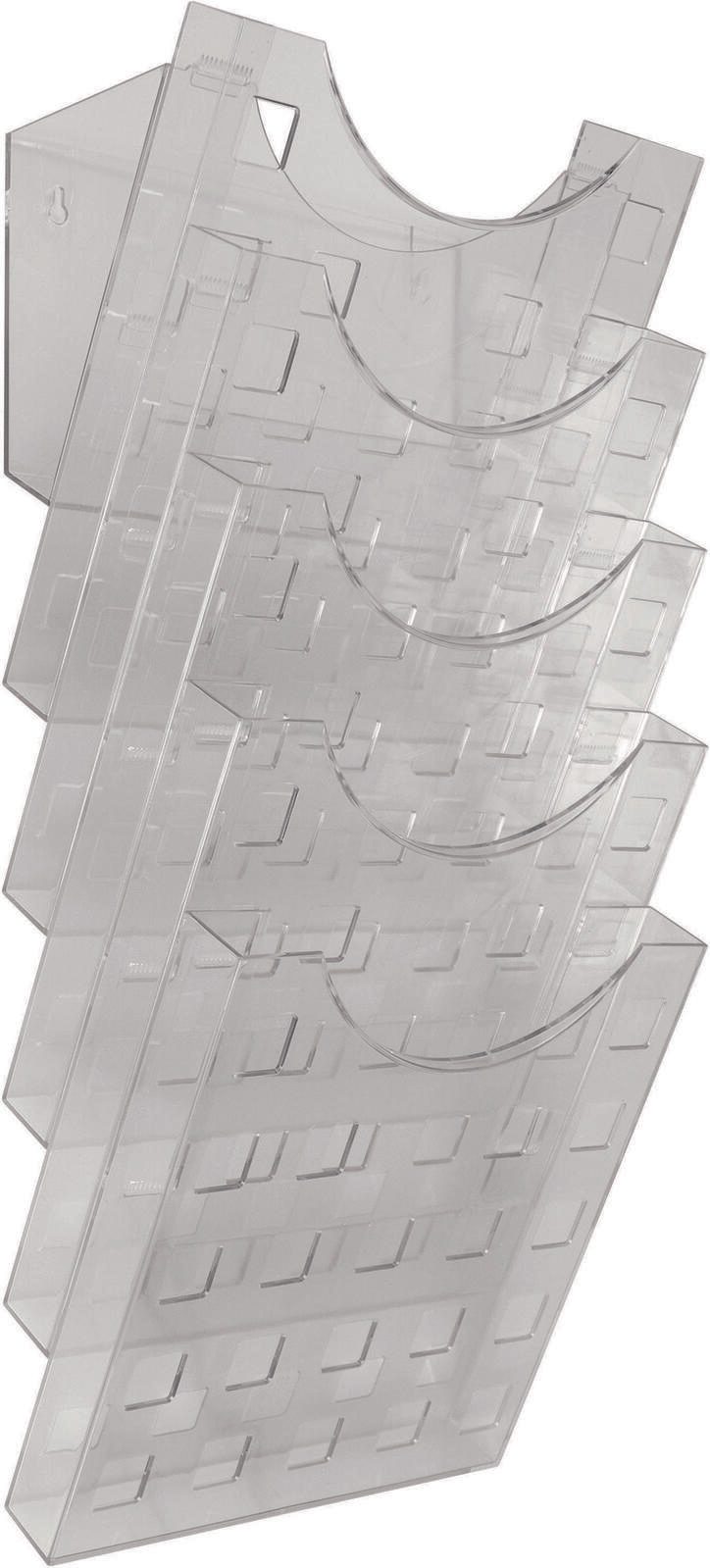 helit the grid wall Wandprospekthalter DIN A4 5-Fach transparent