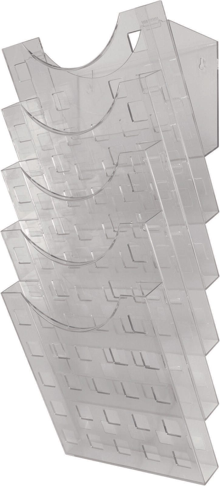 helit the grid wall Wandprospekthalter DIN A4 5-Fach transparent