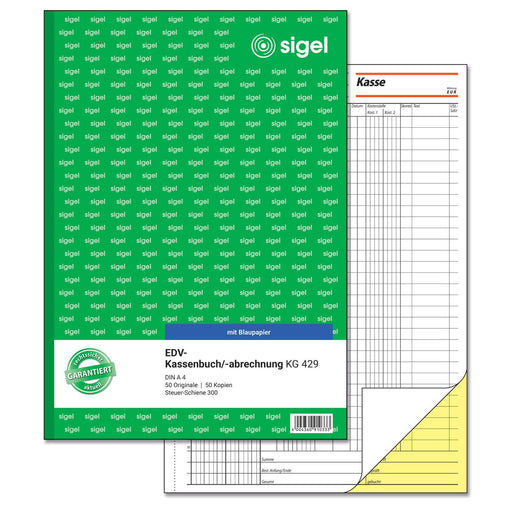 SIGEL Formularbuch Kassenbuch/EDV DIN A4 2x 50 Seiten
