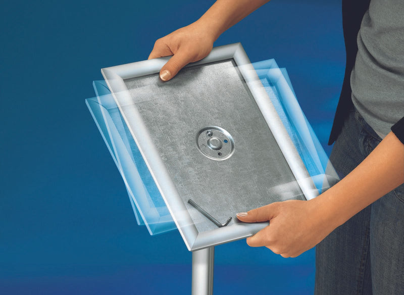 Showdown® Displays Infoständer DIN A4 1-Fach alusilber