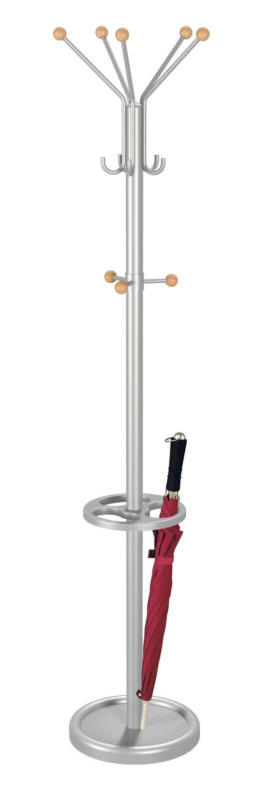 Kerkmann Kleiderständer TK 2 alusilber 39,0 x 175,0 cm 13 Haken