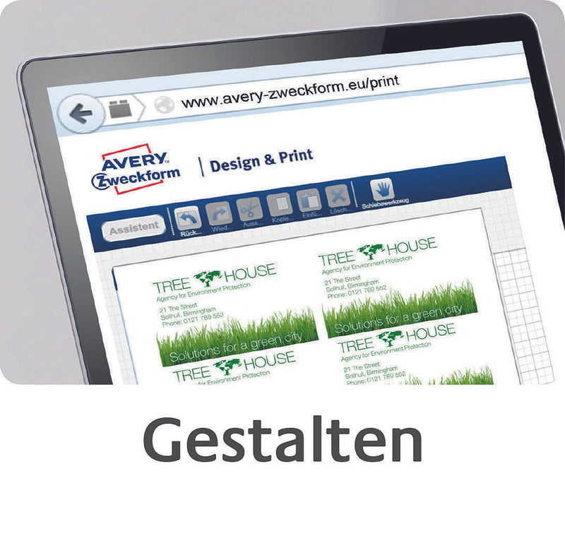 AVERY Zweckform Visitenkarten 270 g/m² satiniert ultraweiß