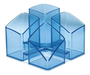 HAN SCALA Stiftehalter 12,5 x 12,5 x 10,0 cm blau-transparent