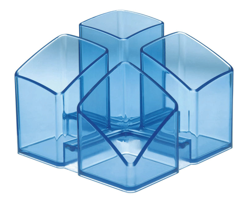 HAN SCALA Stiftehalter 12,5 x 12,5 x 10,0 cm blau-transparent