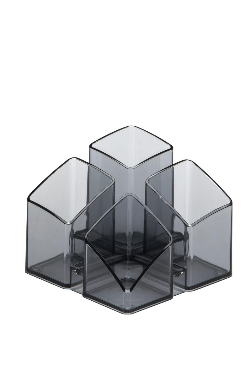 HAN SCALA Stiftehalter 12,5 x 12,5 x 10,0 cm grau-transparent