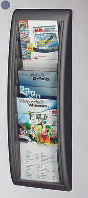 PAPERFLOW Kompakt Wandprospekthalter A5 5-Fach anthrazit