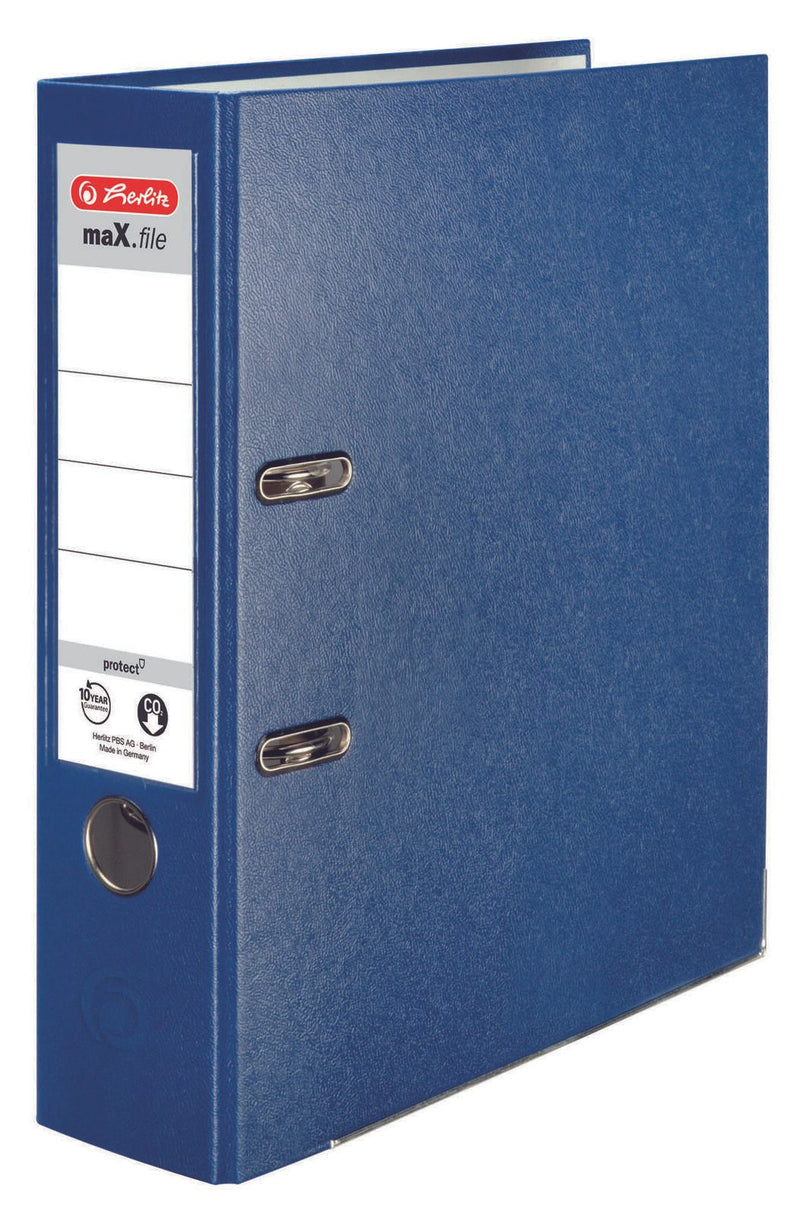 herlitz Ordner Rückenbreite 8 cm DIN A4 Kunststoff blau