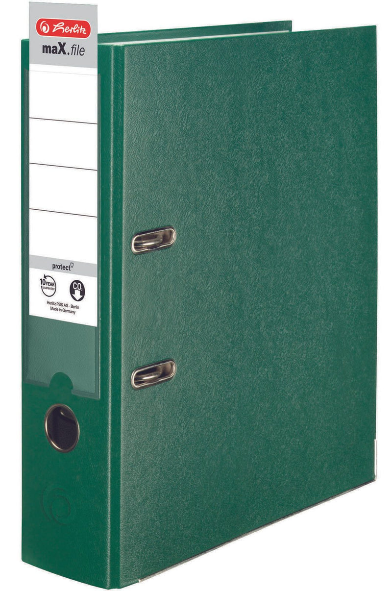 herlitz Ordner Rückenbreite 8 cm DIN A4 Kunststoff grün