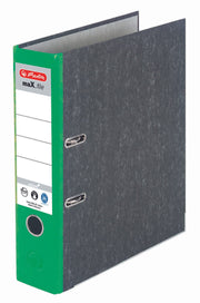 herlitz Ordner Rückenbreite 8 cm DIN A4 Karton grün marmoriert