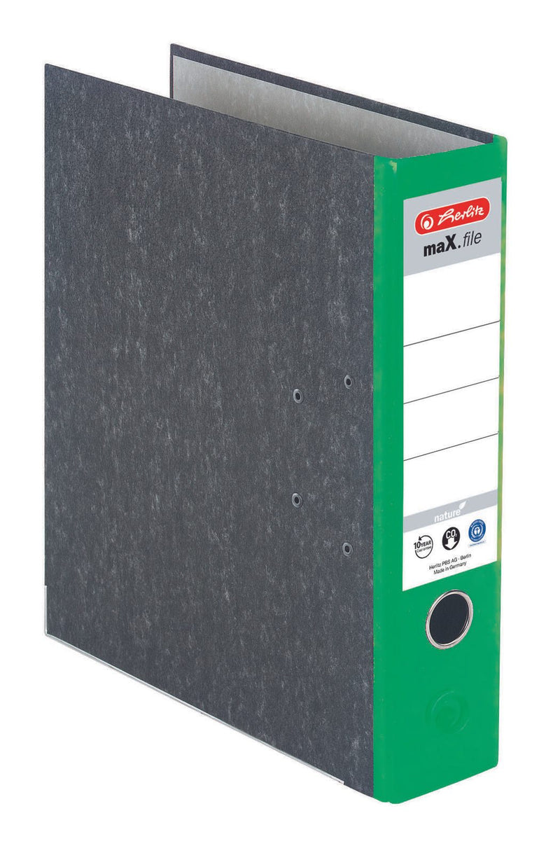 herlitz Ordner Rückenbreite 5 cm DIN A4 Karton schwarz marmoriert