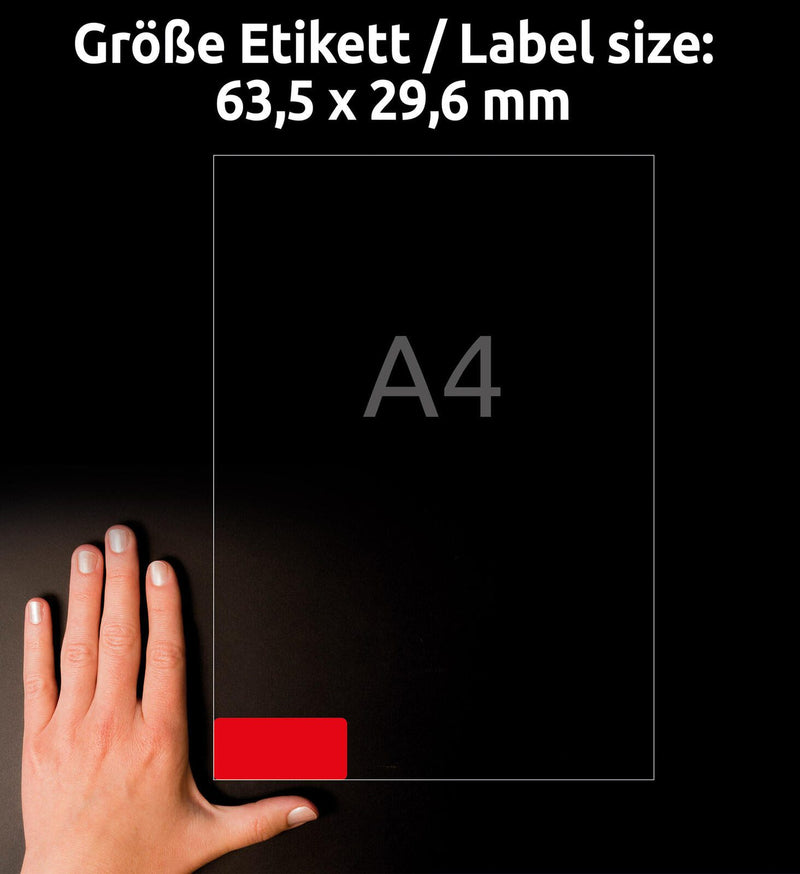AVERY Zweckform Etiketten L6003-25 rot 63,5 x 29,6 mm