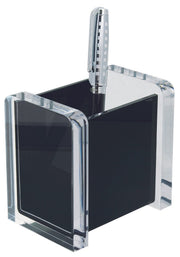 WEDO Acryl Exklusiv Stiftehalter 9,4 x 6,5 x 9,4 cm glasklar/schwarz