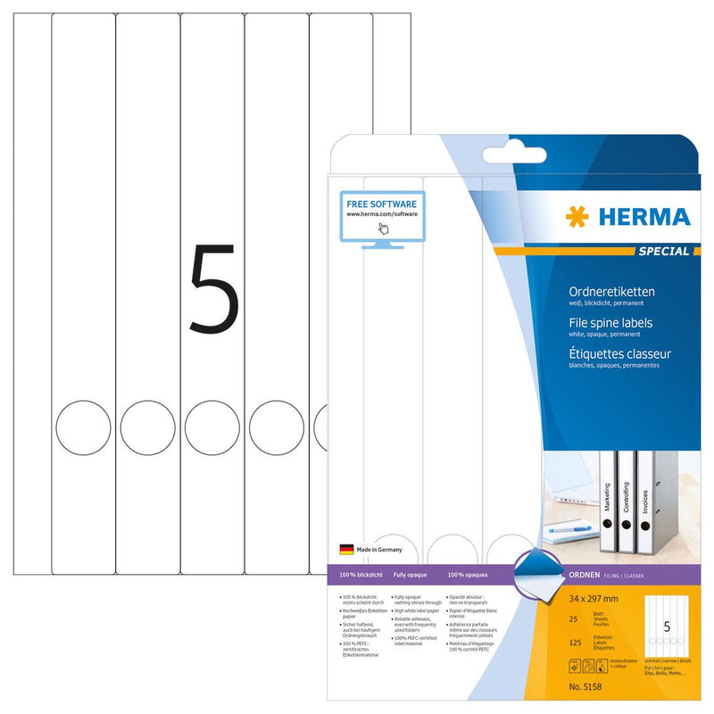 HERMA Ordneretiketten für 4.5 cm Rückenbreite 34,0 x 297,0 mm