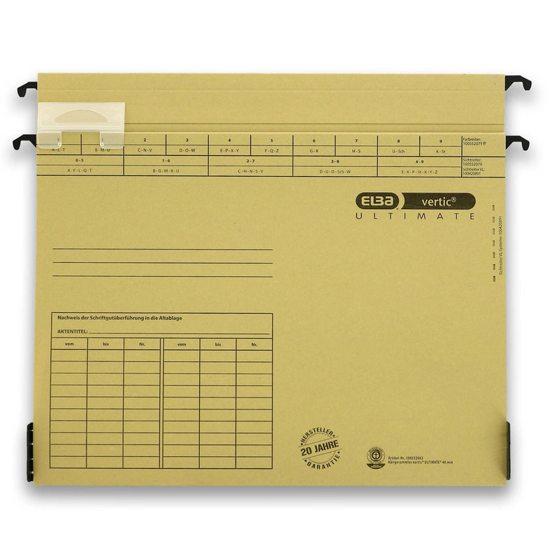 ELBA vertic ULTIMATE Hängesammler DIN A4 4 cm naturbraun