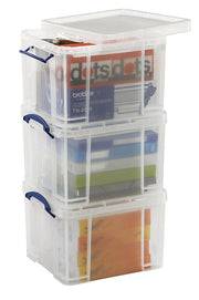 Really Useful Box Aufbewahrungsboxen 3x 35,0 l transparent 48,0 x 39,0 x 31,0 cm + GRATIS 1 St.