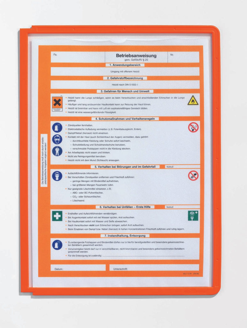 DURABLE Sichttafeln DIN A4 orange