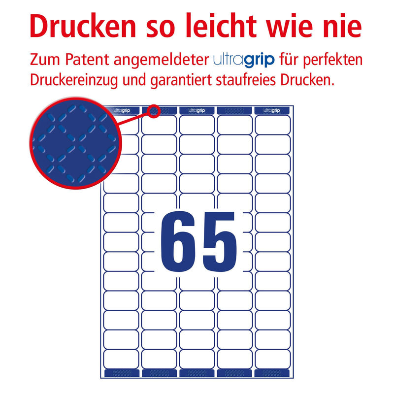 AVERY Zweckform Adressetiketten L7651-25 weiß 38,1 x 21,2 mm