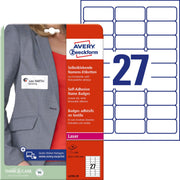AVERY Zweckform Namensetiketten L4784-20 weiß 63,5 x 29,6 mm