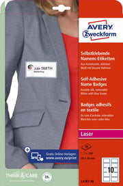 AVERY Zweckform Namensetiketten L4787-20 weiß 80,0 x 50,0 mm