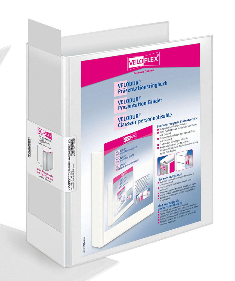 VELOFLEX Präsentationsordner 8.5 cm DIN A4 Kunststoff weiß