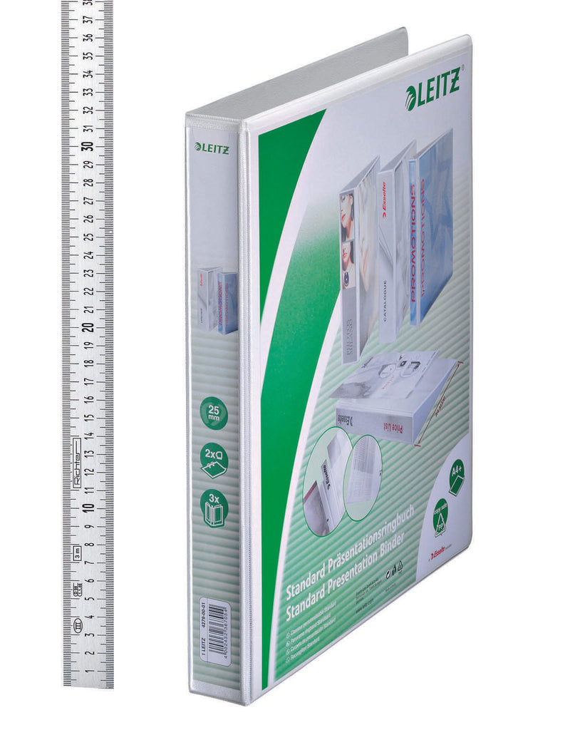 LEITZ Präsentationsringbücher 2-Ringe DIN A4 4.4 cm weiß