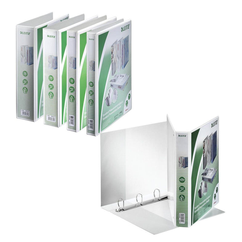 LEITZ Präsentationsringbücher 4-Ringe DIN A4 3.7 cm weiß