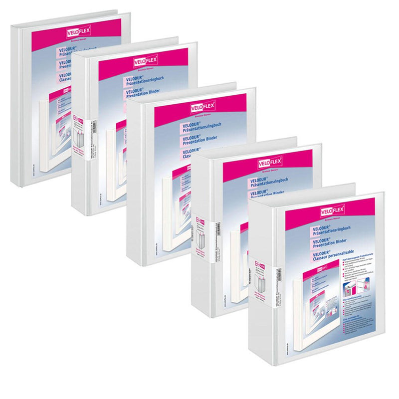 VELOFLEX Präsentationsringbücher 2-Ringe DIN A4 2 cm weiß