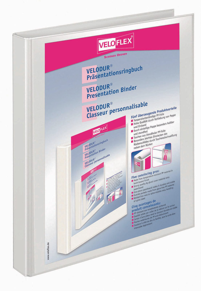 VELOFLEX Präsentationsringbücher 2-Ringe DIN A4 2 cm weiß