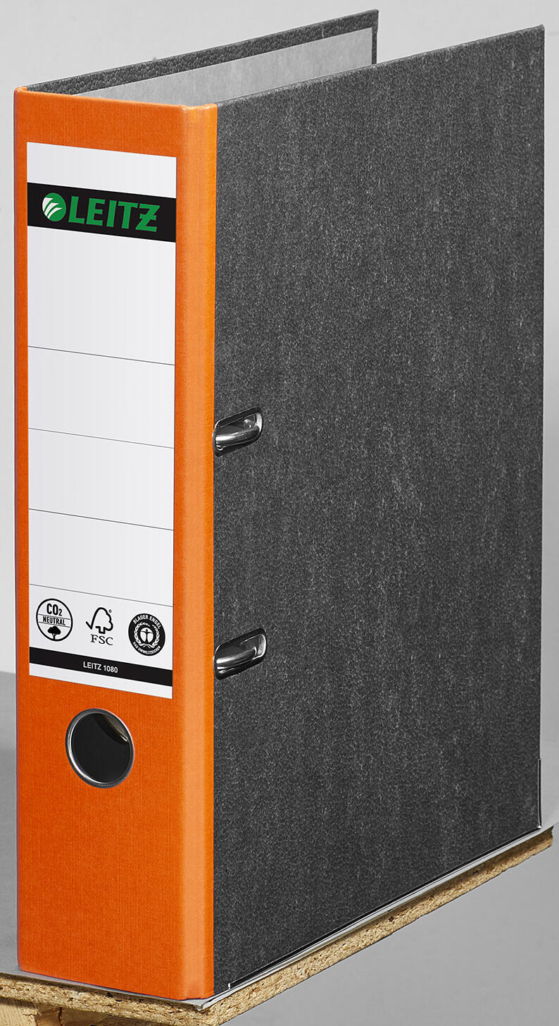 LEITZ Ordner Rückenbreite 8 cm DIN A4 Karton orange marmoriert