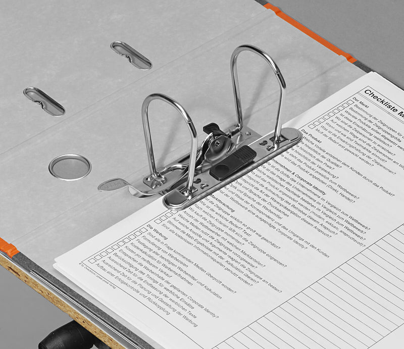 LEITZ Ordner Rückenbreite 8 cm DIN A4 Karton orange marmoriert