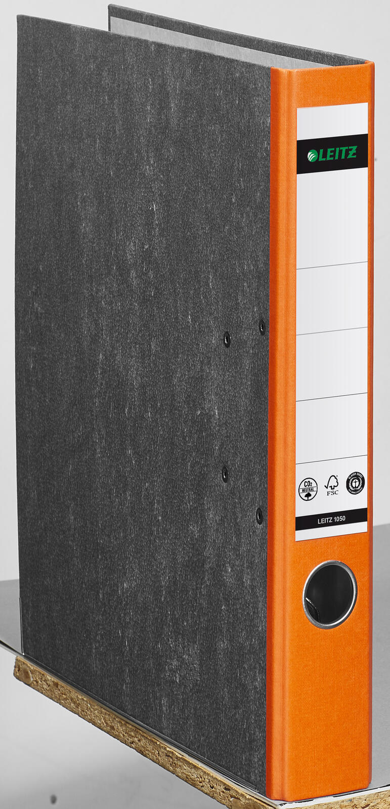 LEITZ Ordner Rückenbreite 5.2 cm DIN A4 Karton orange marmoriert