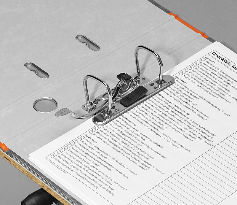 LEITZ Ordner Rückenbreite 5.2 cm DIN A4 Karton orange marmoriert